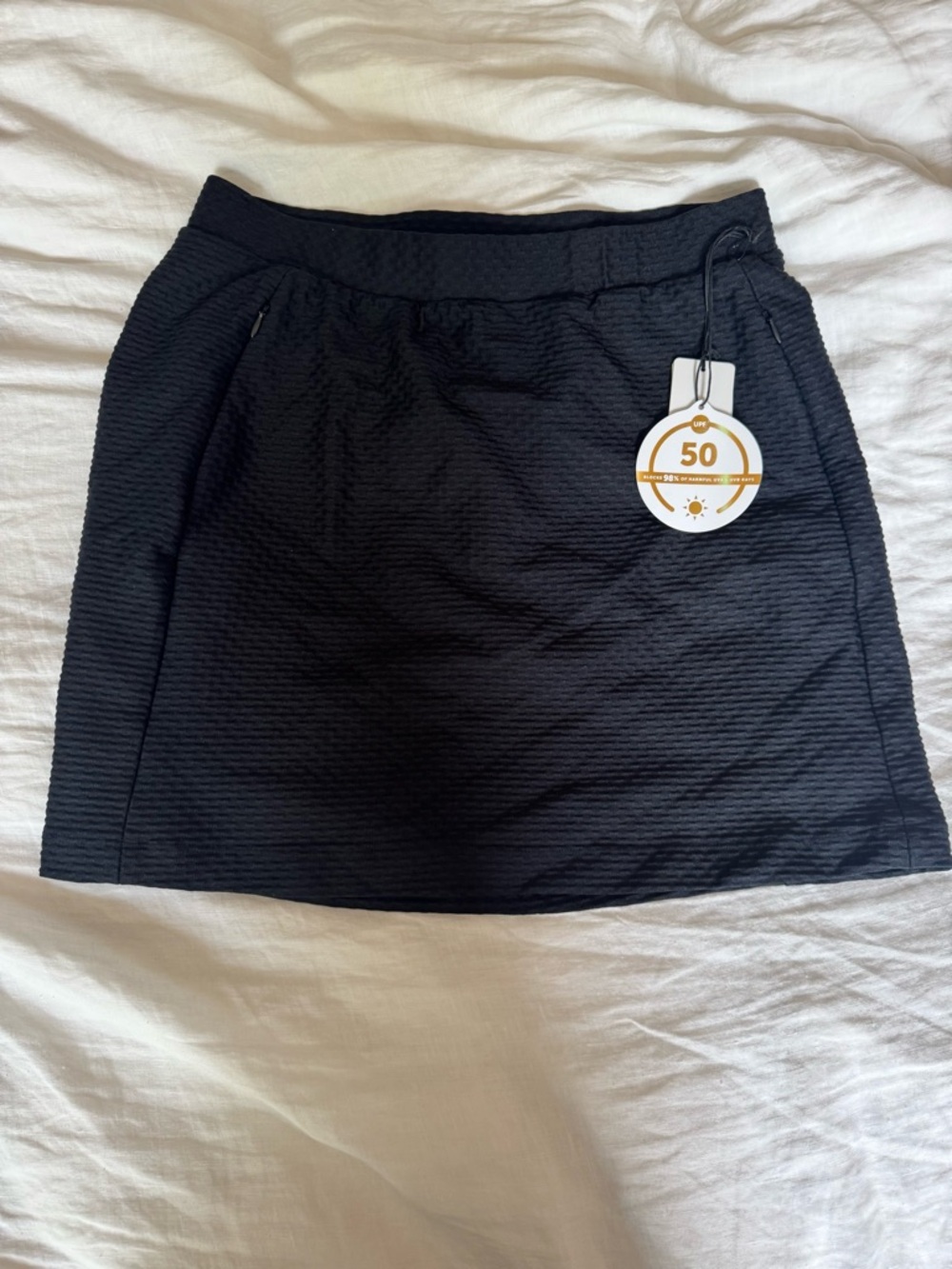 Black Textured golf or tennis Skort